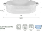 Everyday White by Fitz and Floyd Market Fresh Casserole Baking Dish, 3 Quart