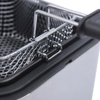 Electric Deep Fryer with Basket 1000W Countertop Deep Fryer Stainless Steel 2.5 L Oil Capacity for French Fry Restaurants Fast Food Stands Snack Bars Parties
