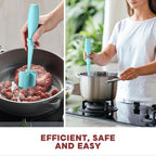 2 Pcs Meat Chopper, Upgrade Hamburger Grinder, Premium Heat Resistant Meat Masher for Ground Beef, Nylon Smasher Tool, Non Stick Mix Chopper, Hamburger Smasher Safe-Aqua