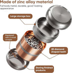 2.5" Manual Spice Grinder, Aluminum Alloy Seasoning Mill for Dry Kitchen Spices, Compact Handheld Grinder, Small Portable Kitchen Tool (Gold)