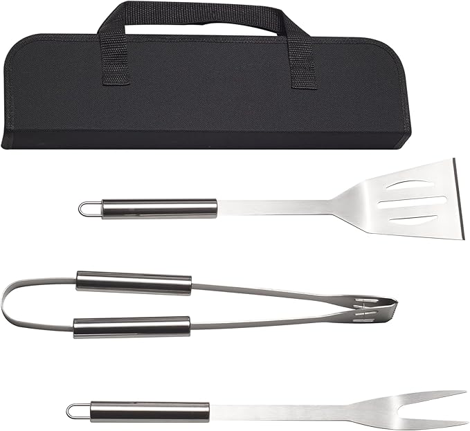 Grilling Accessories Tool Kit 4-Piece, Stainless Steel Barbeque Grilling Tools Set for Men with Carry Bag for Outdoor Grilling BBQ Tools Kit