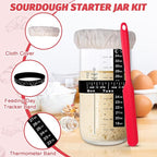 EWFEN Sourdough Starter Kit with Round & Oval Banneton, Complete Sourdough Bread Baking Supplies, Bread Proofing Basket with Starter Jar, Bread Making Tools Kit for Beginners & Bakers