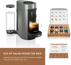De'Longhi Nespresso Vertuo Plus Coffee and Espresso Maker by De'Longhi, Grey with Aeroccino Milk Frother