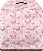 Pink Gold Butterfly Print Meat Slicer Dust Cover, (Only Cover)16x13x13 Inch Food Slicer Cover, Compatible with Cheese Bread Meat Slicer and Most Other Model, Dust-Proof, Waterproof