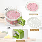 Fruit Vegetable Washing Bowl with Strainer, Berry Lettuce Keeper for Fridge Refrigerator Organization, Portable Colander for Kitchen Fridge, Drainer Container With Lid, 2 Pack (Pink)