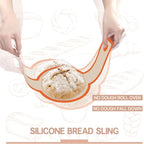 Silicone Bread Sling Oval and Round, 2 PCS Nonstick＆Reusable Bread Baking Mats, Easy-To-Clean Dutch Oven Liners, Sourdough Bread Baking Supplies (Oval and Round, Orange)