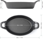 HAWOK Cast Iron Oval Casserole Dish, Au Gratin Cookware, 4 pcs