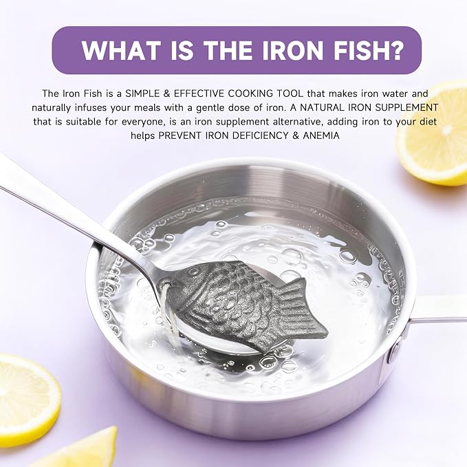 Iron Fish 2 Pack, Add Natural Sources of Iron to Food and Water, Effective and Safe Cooking Tool, Reduce The Risk of Deficiency for Vegans, Athletes, Pregnant Women