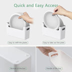 3Pcs Paper Plate Dispenser for 6-9.5 Inch Disposable Plates, Space-Saving Plastic, Foam and Paper Plate Storage Organizer for Cabinet, Countertop, RV or Outdoor (White)