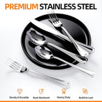 NICE KITCHEN Silverware set for 6,30 Pieces Premium Stainless Steel Silverware set,Mirror Polished Cutlery Set,Flatware Set for 6,Dishwasher Safe,Luster Series