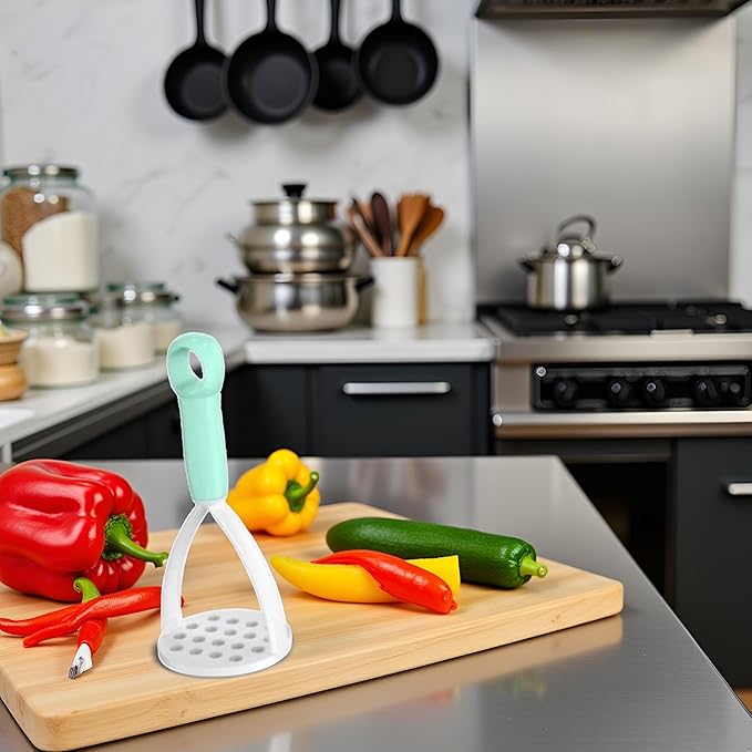1Pc Random Color Manual Silicone Potato Masher, Cooking Utensils Masher, Mini for Non-Stick Cookware，Fruit and Vegetable Tools Ricers