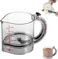 4-in-1 Adjustable Measuring Cup, Multi-Functional Kitchen Tool with Push-Button, with Adjustable Base & Scraper-Style Seal Base, Space-Saving Nesting Design for Cooking, Baking, Liquid & Dry Measure