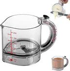 4-in-1 Adjustable Measuring Cup, Multi-Functional Kitchen Tool with Push-Button, with Adjustable Base & Scraper-Style Seal Base, Space-Saving Nesting Design for Cooking, Baking, Liquid & Dry Measure