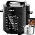 CARORI 9-in-1 Electric Pressure Cooker 6 Quart Black, Stainless Steel Pot, 12 Preset Functions with Touchscreen, Safe Steam Release, Stew, Slow Cook, Rice, Sauté, Warmer