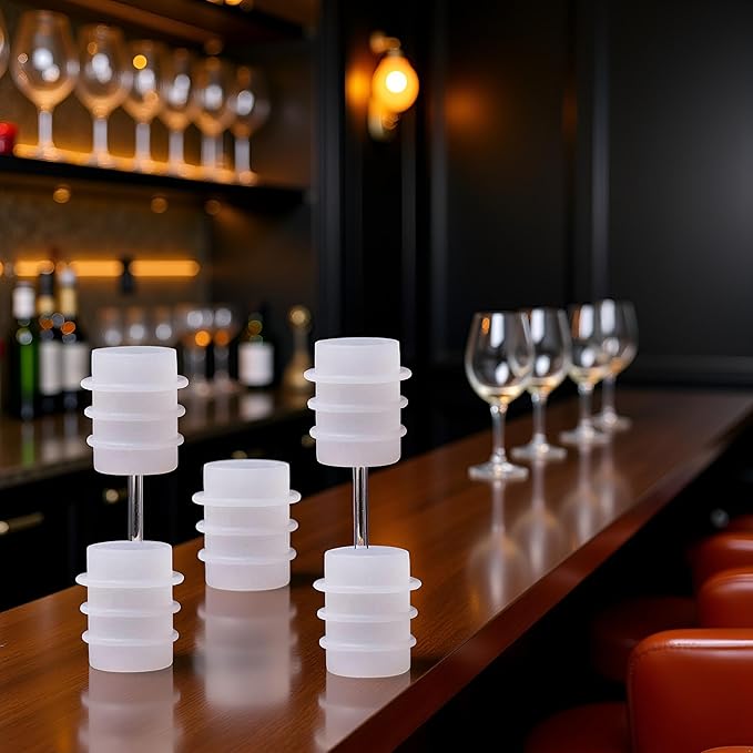 5Pcs White Bottle Stopper Silicone Mold,Crystal Epoxy Wine Bottle Stopper Mold,Reusable Beverage Bottle Stoppers Silicone Molds Cork Cover Wine Stoppers,Bar and Wine Tools