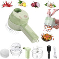 4 in 1 Handheld Electric Vegetable Cutter Set, Multifunctional Mini Electric Grinder Garlic Mud Masher Chopper, Portable Food Processor with Brush, for Garlic Chili Onion Ginger Celery Meat