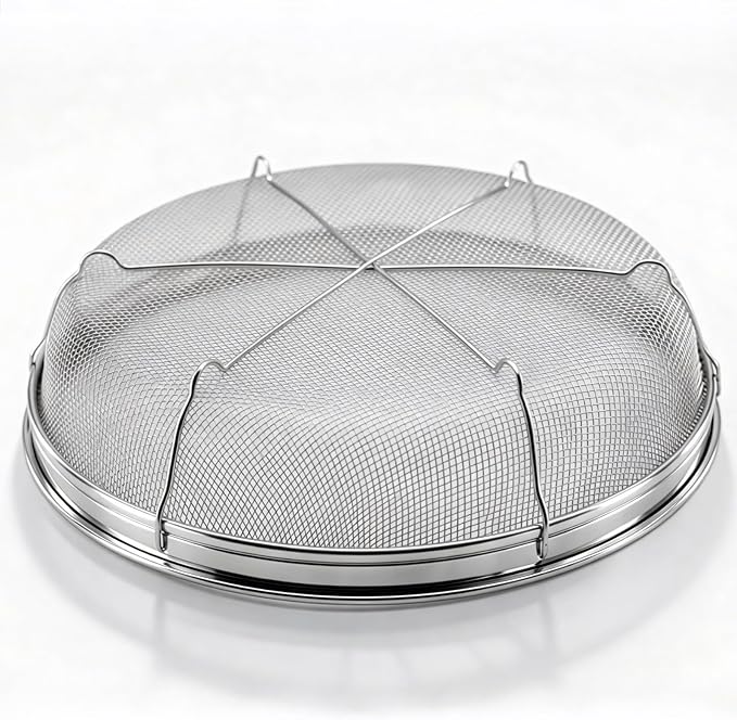 Fine Mesh Strainer for Kitchen, Stainless Steel Colander Bowl for Pasta, Rice, Fruit, Metal Net Baskets with Resting Base - Strain, Drain, Rinse (Diameter 7.48 inch)