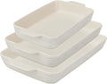 Pyrex (3-Piece) Ceramic Bakeware Set, Nonstick Casserole Dish with Handles, Lasagna Oven Pans, Bakers, For Baking, Roasting, Steaming, Rectangular