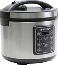 West Bend Rice & Grain Multi Cooker Programmable with 9 Preset Functions, Features Delay Start and Keep Warm Functions and Steam Basket, 20 Cups Cooked (10 cups uncooked), Stainless Steel