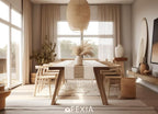 FEXIA Boho Table Runner for Thanksgiving Home Decor with Tassels 36 Inches Long Farmhouse Rustic Table Runner Cream & Brown Macrame for Boho Dining Bedroom Decor Rustic Bridal Shower (12x36 Inches)