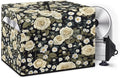 Vintage White Rose Print Meat Slicer Cover with Organizer Pocket, Dust-proof Slicer Machine for Home Food Slicer, Fit for Elite for Standard Meat Slicer, 16x13x13 Inch (Only Cover)