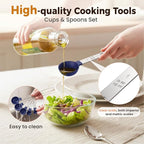 16PCS Measuring Cups and Spoons Set, Measuring Spoon Set with Metric and US Measurements, Fits for Measuring Dry and Liquid (Blue)