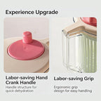 Vegetable Cleaning Bowl – Hand Crank Washer Device, Fruit Rinse Spinner Tool, Salad Washing Container for Kitchen Meal Prep Use | Smooth Mechanism Fast Drain Function Stable Base Structure