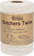 Vivifying Butchers Twine, 328 Feet 2mm Food Safe Cotton Bakers String for Tying Meat, Making Sausage, Trussing Turkey, Roasting, Cooking and Packing(Beige)