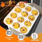 CAKETIME Silicone Muffin Pan, Metal Reinforced Frame Regular Size 2.8 Inch Cupcake Pan with Handle 12 Cups Nonstick Muffin Tray for Baking BPA Free 1 Pack Confetti