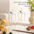 6 Sets Glass Cups with Lids & Straws, Square Ribbed Drinking Glasses with Lids, Clear Highball Tumblers for Cocktail, Coffee, Juice, Beer, Modern Mixed Drinkware Jars