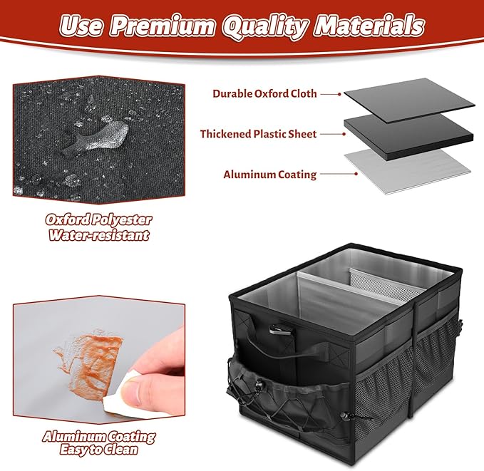 Lorbro Grill Caddy, BBQ Caddy with Paper Towel Holder, Utensil Caddy with Condiment Pocket, Collapsible Picnic Basket Camping Gear Must Haves for Outdoor, Gift, Grilling Tool, Barbecue, RV, Black