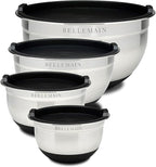 Bellemain Stainless Steel Non-Slip Mixing Bowls with Lids (4-Piece Set)