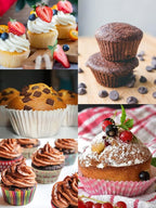 Walooza Muffin Cupcake Pan, Muffin Tins Nonstick 6, Muffin Top Cookie Cheese Cake Pan for Baking, Toast Oven Baking Supplies Small Cake Pans Muffin Cups Non Stick