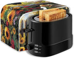 JEOCODY Sunflower Rooster Toaster Oven Covers for Kitchen Polyester Fabric Quilted Toaster Appliance Dust-proof Cover for Small Appliance Dust Cover and Fingerprint Protection Stain Resistant Bag