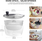 Salad Spinner Large, Fruit Washing Bowl with Strainer, Quick and Easy Use Lettuce Spinner, Fruits and Vegetables Washer, Lettuce Salad Dryer, Kitchen Essentials (4L/4.23Qt)