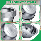 Pinkunn 20 Pcs Stainless Steel Mixing Bowls, Nesting Metal Salad Prep Bowls Bulk Reusable Baking Food Container Large Medium Small for Kitchen Hotel Restaurant Cooking, Silver (8.66 x 3 Inch)