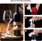 HYZ 2-Pack Wine Opener Waiter Corkscrew, Professional Wine Key for Servers, Bartender with Foil Cutter, Manual Wine Bottle Opener Double Hinged (Pink Mesa)