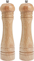 Gulex® Wood Pepper Grinder Pepper Mill,Adjustable Coarseness 8 Inch Wooden Peppermill, Ceramic Grinding Mechanism Salt Mill Refillable (1 pack) (Light-2PC)
