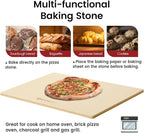 Pizza Stone, Rectangular Extra Large 23.6" x 15.8" x 0.6" Pizza Stones for Oven Grill BBQ, Industrial Commercial Heavy Duty Cordierite Baking Stone for Pizza Bread, Outdoor Pizza Accessories