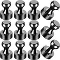 LOVIMAG Fridge Magnets 12Pcs Refrigerator Whiteboard Small Strong Magnet Classroom Kitchen Accessories Decorative Locker Set Decor Must Haves Office Calendar Refrigerador Magnetic Cute Crafts Black