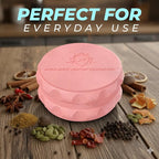 Kozo 2.5" Spice Grinder 2-Piece, Strong Grip By Kozo. (Pink)