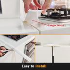 KindGa Stove Gap Covers, Silicone Counter Gap Filler for Stove, 30 Inches for 0.2-1 inch Gap,Seal Spills between Appliances Countertop Furniture Stoves Ovens(Set of 2, White)