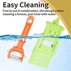 2-in-1 Multifunctional Peeler with Grating Plate, Detachable Julienne Slicer & Fruit Peeler, Multifunctional Kitchenware Set for All Kinds of Fruits and Vegetables