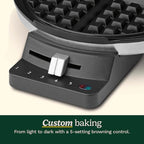 Cuisinart Waffle Maker,1250W Round Classic Waffle Iron,5-Setting Adjustable Browning Control,WMR-CAP2,Brushed Stainless,(Pack of 2)