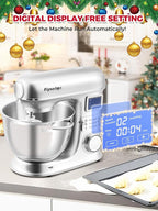 Stand Mixer 8-IN-1 8.5 Qt 2000W Multifunctional Fermentation Electric Kitchen Mixer 6 Speed Tilt-Head with Stainless Steel Bowl, 1.5L Glass Jar Meat Grinder Dough Hook Whisk Pasta Attachment