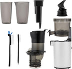 Shine Kitchen Co. SJX-1 Easy Cold Press Juicer with XL Feed Chute and Compact Body (White)