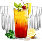 Etolies Highball Drinking Glasses Set of 9, Water Glasses 16 oz,Iced Tea Glasses for Water, Juice, Cocktails,Milkshake,Coke,Soda,Beverages. Heavy Base Tumbler,Kitchen and Bar Glassware
