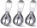 Patelai 3 Pieces Coffee Scoop Tablespoon Measuring Spoons Stainless Steel Coffee Scoops Short Handle Tablespoon for Tea Sugar Kitchen Gifts(15 ml,Silver)