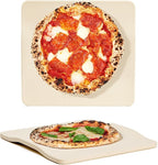 Pizza Stone, 12"x11" Rectangular Pizza Stones for Oven Grill BBQ, Cordierite Baking Stone for Pizza Bread Pie with Unique 2 Handles Design
