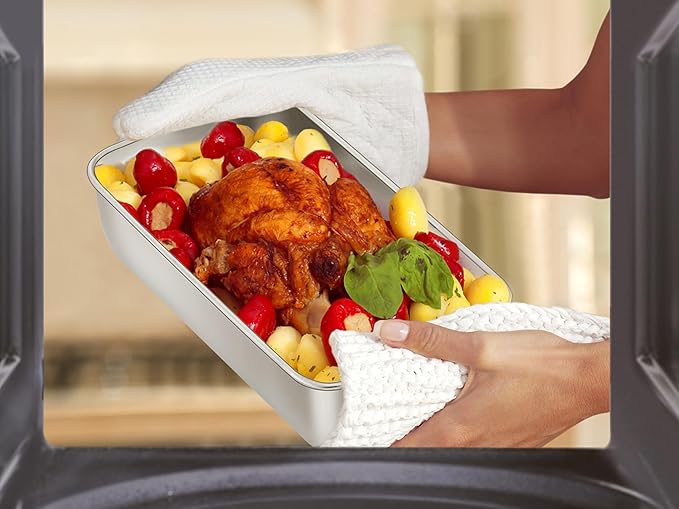 E-far Loaf Bread Pan Set of 10, 9x5 Stainless Steel Loaf Pan, Metal Rectangle Bakeware for Baking Homemade Bread Banana Cake Meatloaf, Non-Toxic & Rust Free, Easy Release & Dishwasher Safe